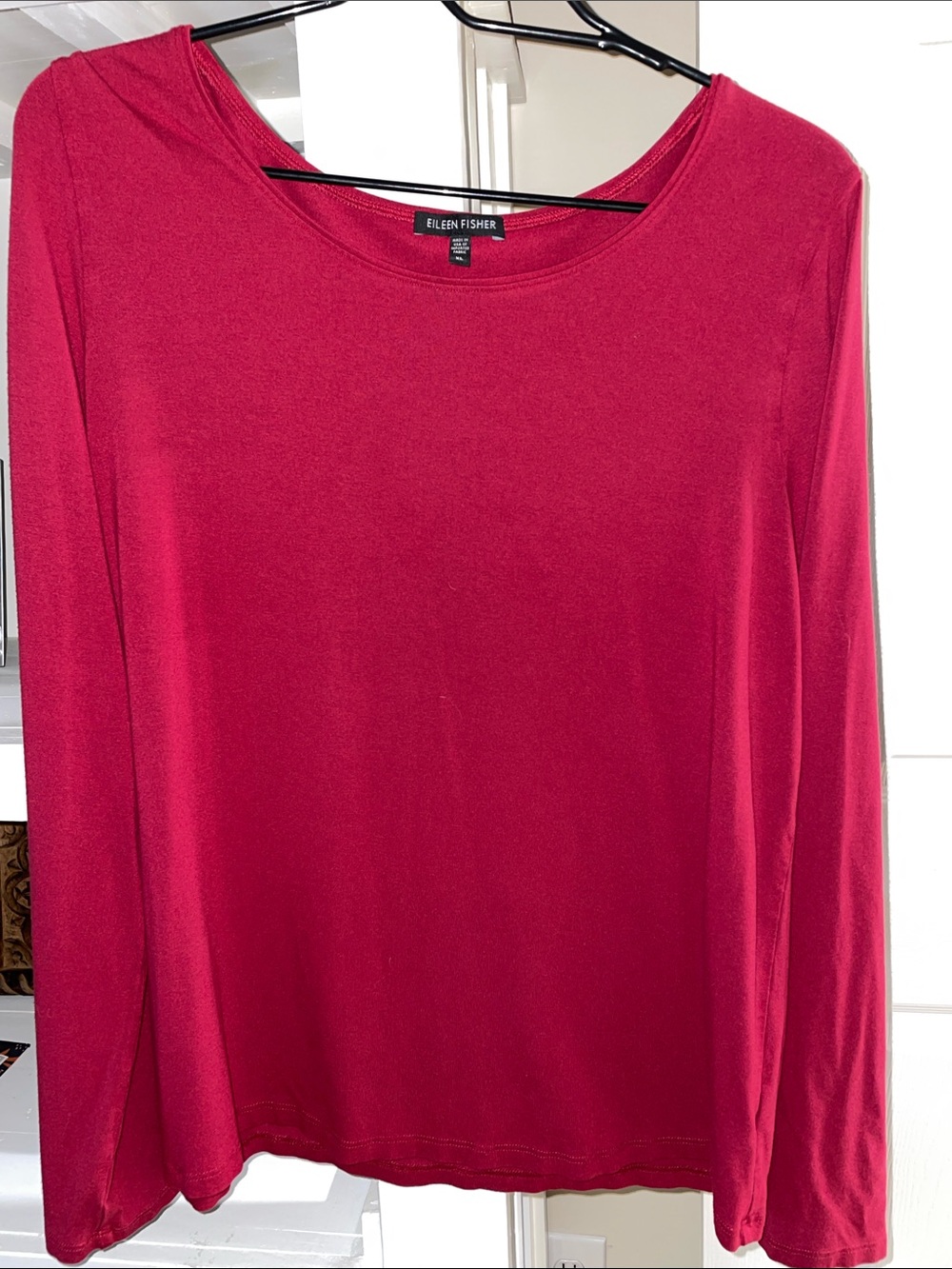Eileen Fisher Long-Sleeve Scoop Neck XL